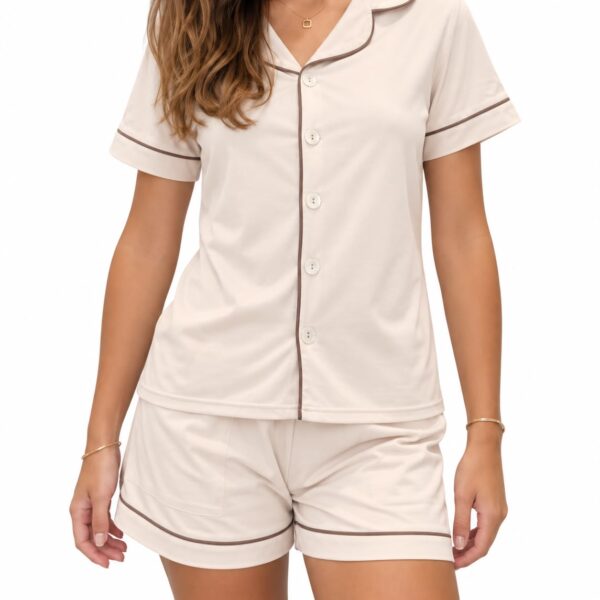 Pijama verano beige Alina 100% Algodón pima